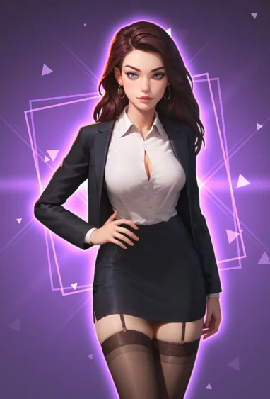 Angel, elegant and demanding heroine in a suit in Passion Industry